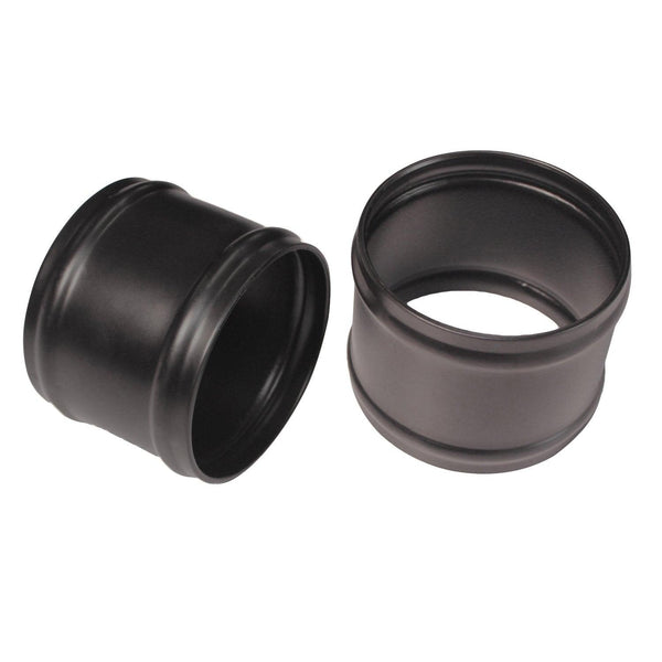 Ronteix Aluminum Pipe Joiner Tube Intercooler Coupler Silicone Hose Adapter OD 2.5 Inch, 2" Length,Black Powder Coated(2 Pack) - RONTEIX