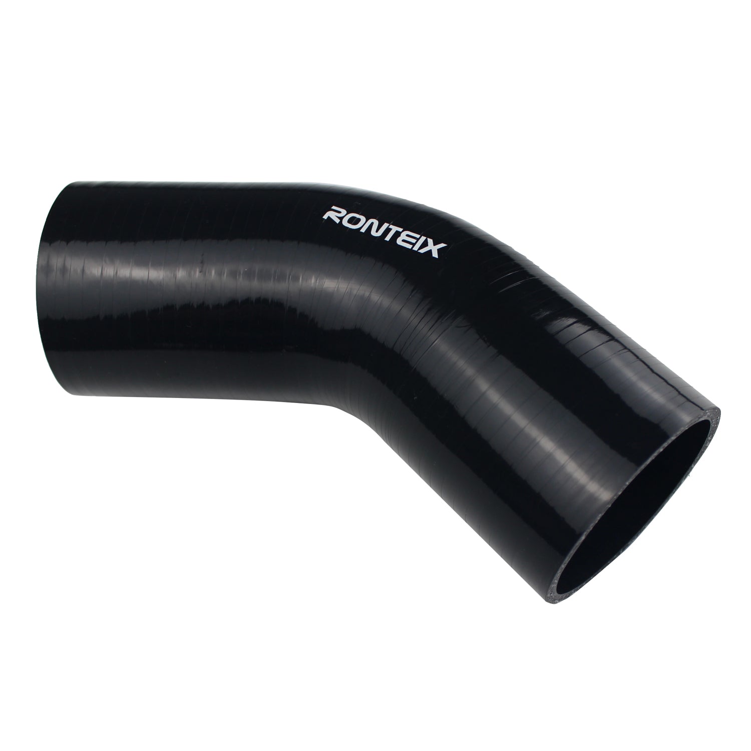 LTI 4-Ply Reinforced 1.25" ID 45 Degree Elbow Silicone Hose Coupler (Black, Glossy)